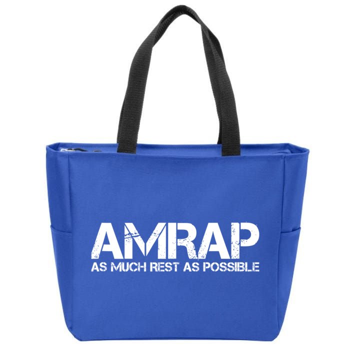 AMRAP As Much Rest As Possible Funny Motivation Zip Tote Bag