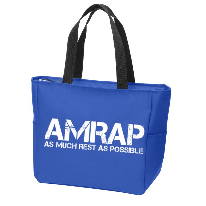 AMRAP As Much Rest As Possible Funny Motivation Zip Tote Bag