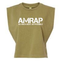 AMRAP As Much Rest As Possible Funny Motivation Garment-Dyed Women's Muscle Tee