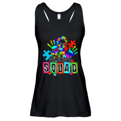 Autism Awareness Month Ribbon Support Squad Ladies Essential Flowy Tank