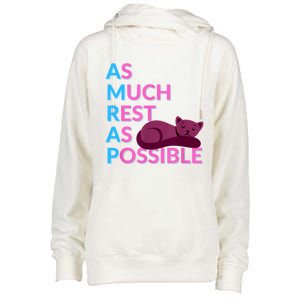 AMRAP As Much Rest As Possible Funny Motivation Womens Funnel Neck Pullover Hood