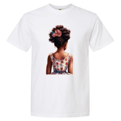 African American Messy Bun Girl Watercolor Garment-Dyed Heavyweight T-Shirt