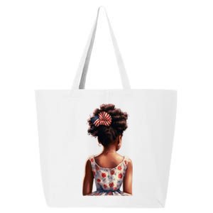 African American Messy Bun Girl Watercolor 25L Jumbo Tote