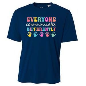 Autism Awareness Month Everyone Communicate Differently Cooling Performance Crew T-Shirt