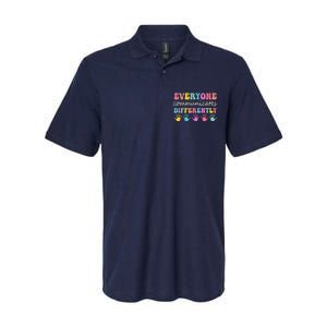 Autism Awareness Month Everyone Communicate Differently Softstyle Adult Sport Polo