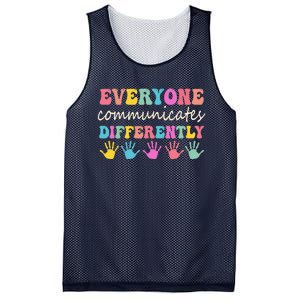 Autism Awareness Month Everyone Communicate Differently Mesh Reversible Basketball Jersey Tank