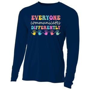 Autism Awareness Month Everyone Communicate Differently Cooling Performance Long Sleeve Crew