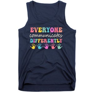 Autism Awareness Month Everyone Communicate Differently Tank Top