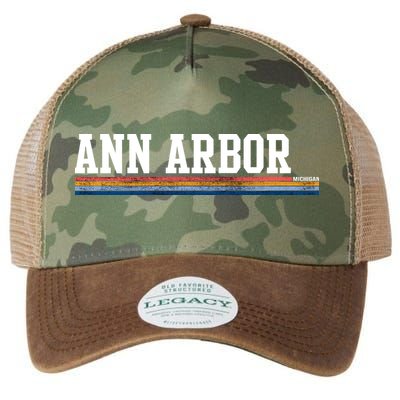 Ann Arbor Michigan Retro Logo Legacy Tie Dye Trucker Hat