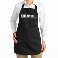 Ann Arbor Michigan Retro Logo Apron