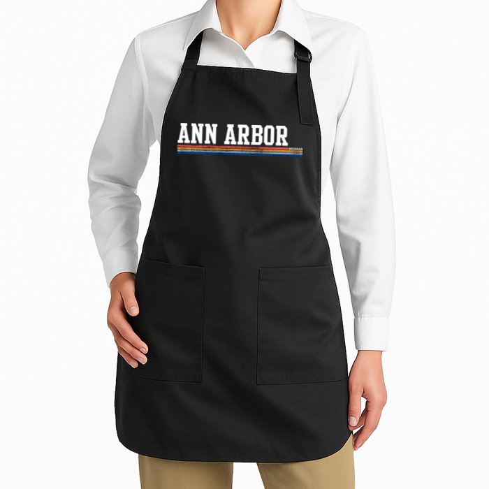 Ann Arbor Michigan Retro Logo Apron