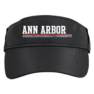 Ann Arbor Michigan Retro Logo Adult Drive Performance Visor