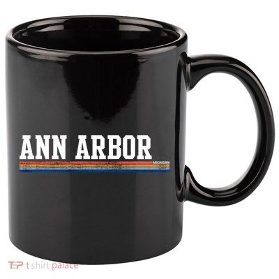 Ann Arbor Michigan Retro Logo 11oz C Handle Ceramic Mug
