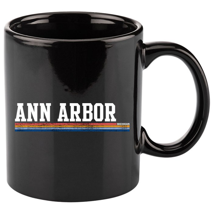 Ann Arbor Michigan Retro Logo 11oz C Handle Ceramic Mug