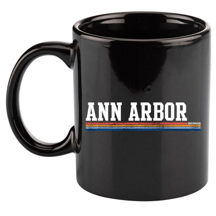 Ann Arbor Michigan Retro Logo 11oz C Handle Ceramic Mug