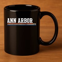 Ann Arbor Michigan Retro Logo 11oz C Handle Ceramic Mug
