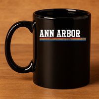 Ann Arbor Michigan Retro Logo 11oz C Handle Ceramic Mug