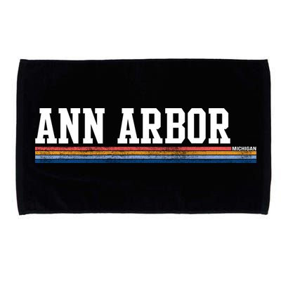 Ann Arbor Michigan Retro Logo Microfiber Hand Towel