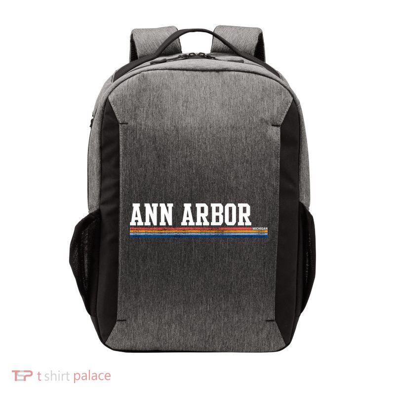 Ann Arbor Michigan Retro Logo Vector Backpack