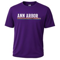 Ann Arbor Michigan Retro Logo Cooling Performance Crew T-Shirt