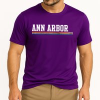 Ann Arbor Michigan Retro Logo Cooling Performance Crew T-Shirt