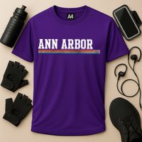 Ann Arbor Michigan Retro Logo Cooling Performance Crew T-Shirt