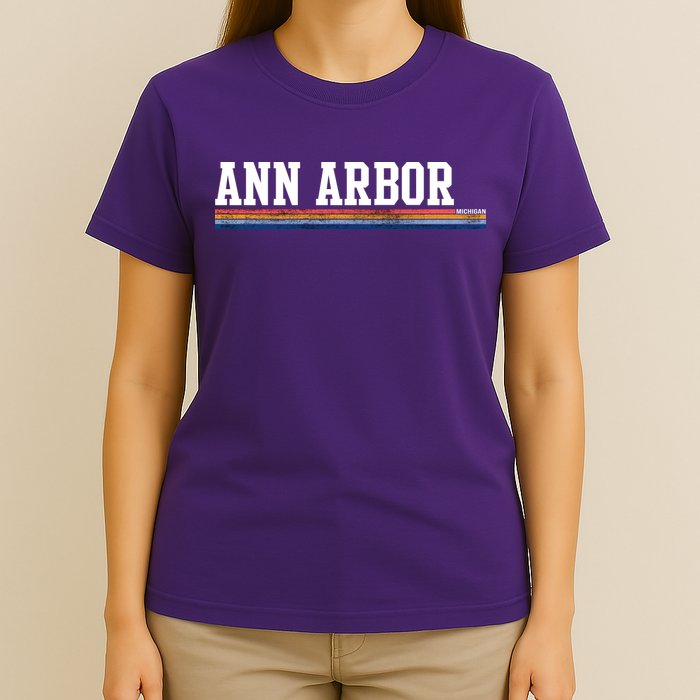 Ann Arbor Michigan Retro Logo T-Shirt