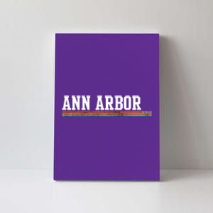 Ann Arbor Michigan Retro Logo Canvas