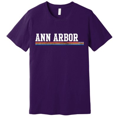 Ann Arbor Michigan Retro Logo Premium T-Shirt