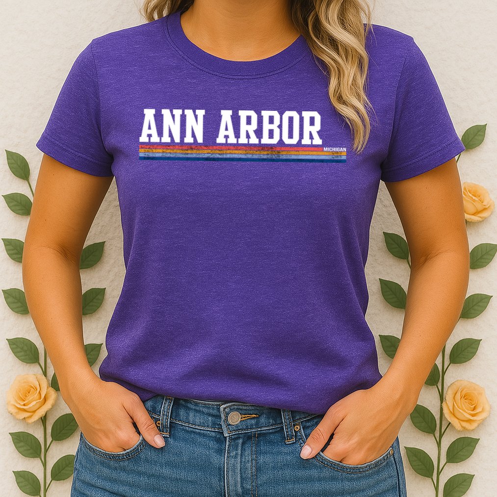 Ann Arbor Michigan Retro Logo Womens T-Shirt