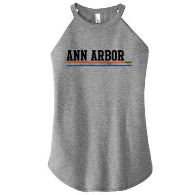 Ann Arbor Michigan Retro Logo Women’s Perfect Tri Rocker Tank