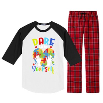 Autism Awareness Month Dare To Be Yours Autism Cute Gift Raglan Sleeve Pajama Set