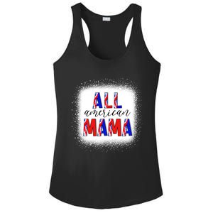 All American Mama 4th Of July Bleached Tie Dye American Flag Gift Ladies PosiCharge Competitor Racerback Tank