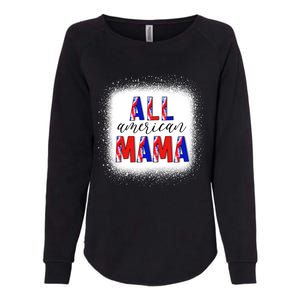 All American Mama 4th Of July Bleached Tie Dye American Flag Gift Womens California Wash Sweatshirt