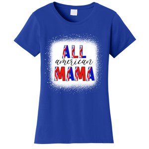 All American Mama 4th Of July Bleached Tie Dye American Flag Gift Women's T-Shirt