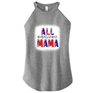 All American Mama 4th Of July Bleached Tie Dye American Flag Gift Women's Perfect Tri Rocker Tank