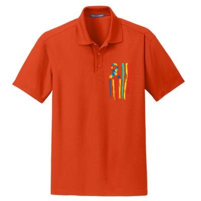 Autistic Awareness Month American Flag USA World Autism Day Dry Zone Grid Polo