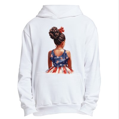 African American Messy Bun Girl Dress Watercolor Urban Pullover Hoodie