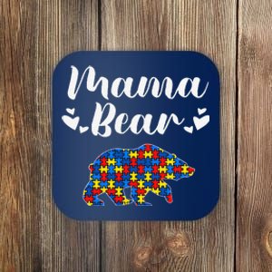 Autism Awareness Mama Bear Puzzle Piece Autistic Mom Gift Coaster