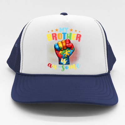 Autism Awareness Month And Brother Acceptance Autism Gift Trucker Hat