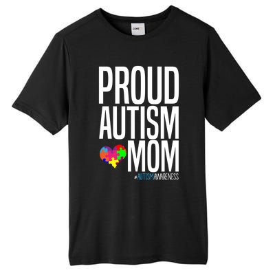 Autism Awareness Month Proud Autism Mom Gift Tall Fusion ChromaSoft Performance T-Shirt