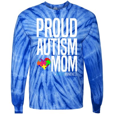 Autism Awareness Month Proud Autism Mom Gift Tie-Dye Long Sleeve Shirt