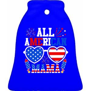 All American Mama Gift Funny 4th Of July Family Matching Gift Ceramic Bell Ornament