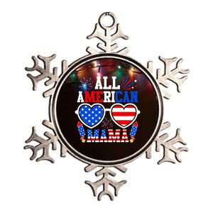 All American Mama Gift Funny 4th Of July Family Matching Gift Metallic Star Ornament