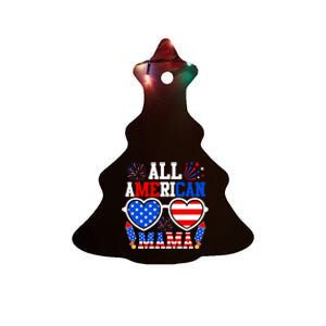 All American Mama Gift Funny 4th Of July Family Matching Gift Ceramic Tree Ornament