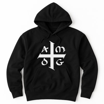 Amdg Ad Majorem Dei Gloriam Big Jesuit Cross Hoodie