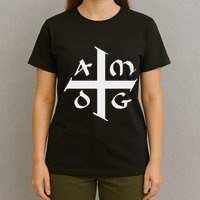 Amdg Ad Majorem Dei Gloriam Big Jesuit Cross T-Shirt