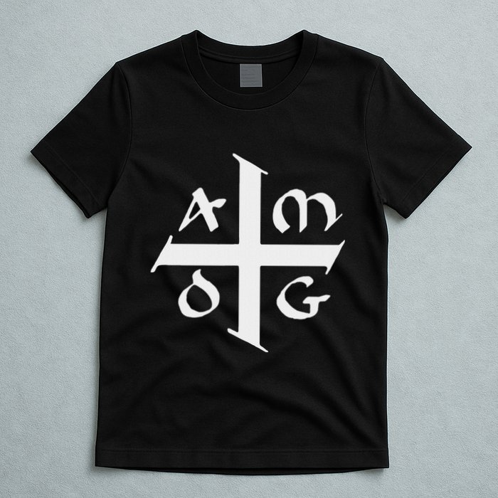 Amdg Ad Majorem Dei Gloriam Big Jesuit Cross T-Shirt