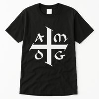 Amdg Ad Majorem Dei Gloriam Big Jesuit Cross Tall T-Shirt