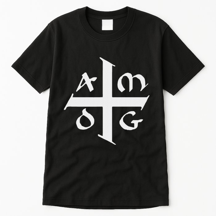 Amdg Ad Majorem Dei Gloriam Big Jesuit Cross Tall T-Shirt